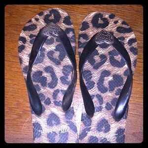 Brighton Leopard flip flops